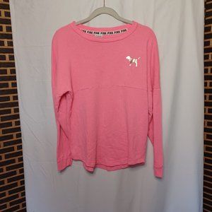 Victoria's Secret PINK Pink Long Sleeve XS Sweatshirt with Gold Writing